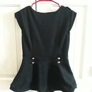 Black peplum blouse,